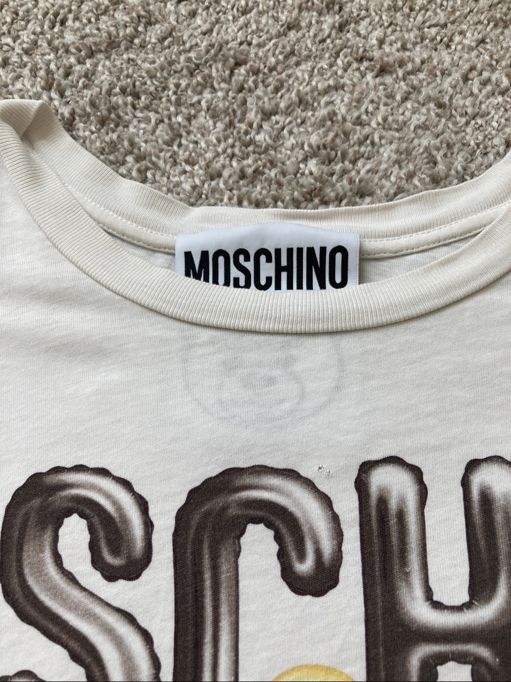 Moschino Jeweled Bear Tee T-shirt Unisex Loose Fit *AS IS* FLAWS Distressed sz S - Picture 11 of 16